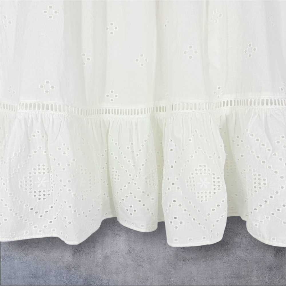 Madewell Embroidered Smock-Waist Ruffle Mini Skirt Large NWT - Picture 7 of 11
